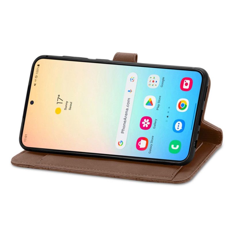Flip Cover Samsung Galaxy S25 Plus 5g Blonderem Med Ruskindseffekt