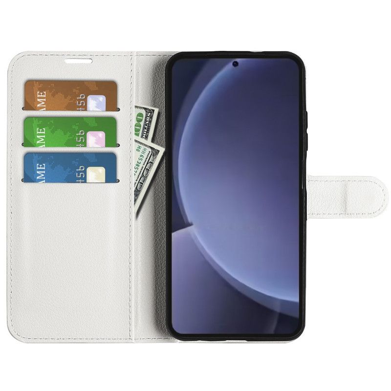 Flip Cover Samsung Galaxy S25 Plus 5g Klassisk Litchi-kunstlæder