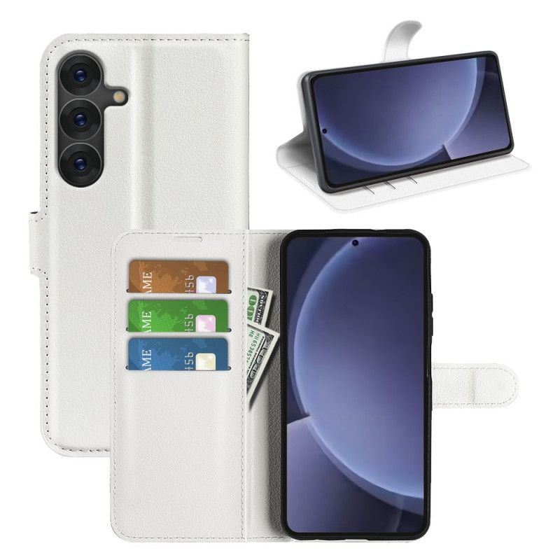 Flip Cover Samsung Galaxy S25 Plus 5g Klassisk Litchi-kunstlæder
