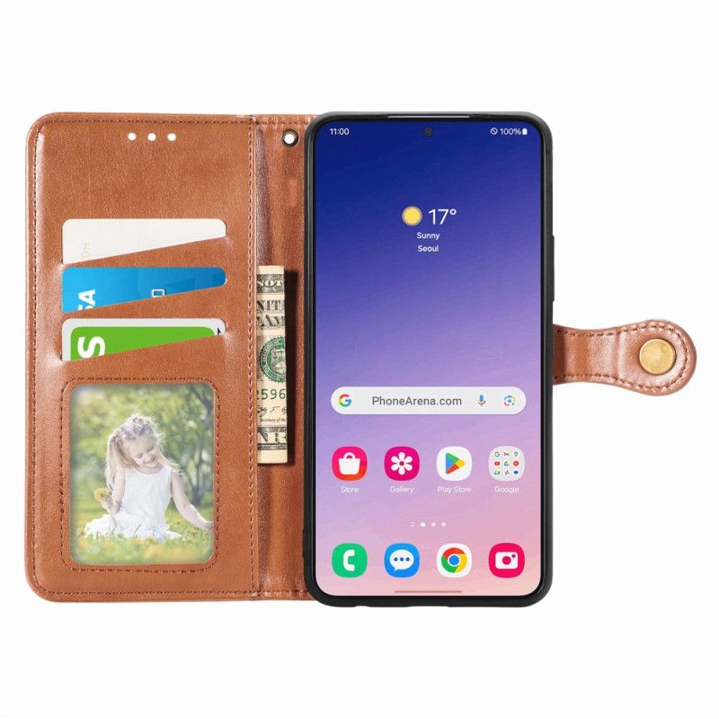 Flip Cover Samsung Galaxy S25 Plus 5g Knaplukning