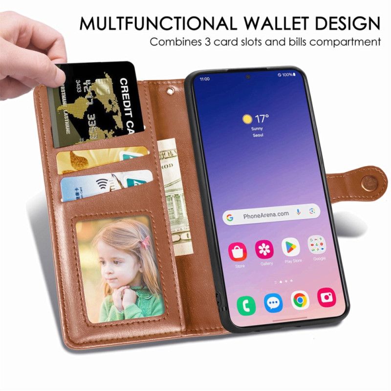 Flip Cover Samsung Galaxy S25 Plus 5g Knaplukning