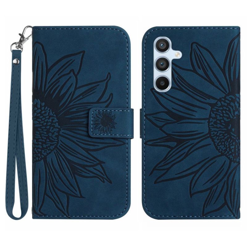 Flip Cover Samsung Galaxy S25 Plus 5g Solsikkeprint Med Rem