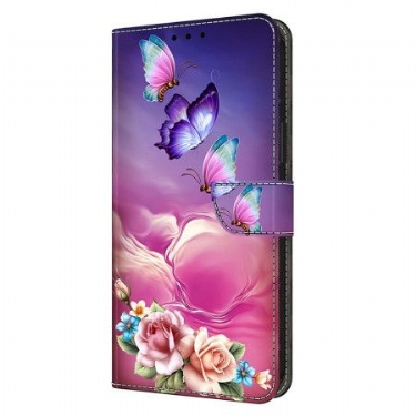 Flip Cover Samsung Galaxy S25 Plus 5g Sommerfugle Og Små Blomster