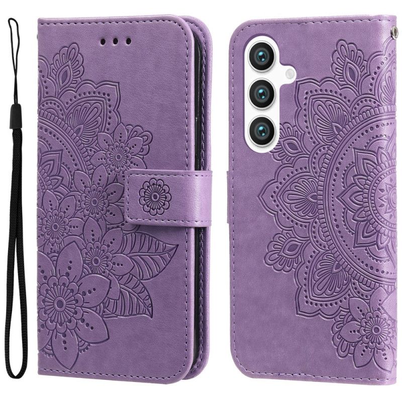 Flip Cover Til Samsung Galaxy S25 Plus 5g Blomsterdesign Med Rem