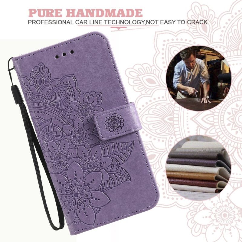 Flip Cover Til Samsung Galaxy S25 Plus 5g Blomsterdesign Med Rem
