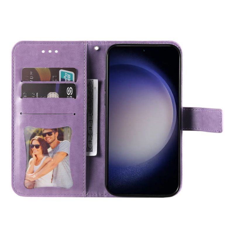 Flip Cover Til Samsung Galaxy S25 Plus 5g Blomsterdesign Med Rem