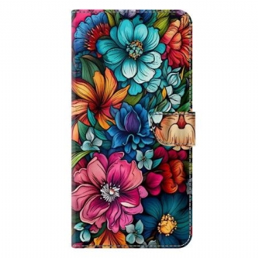 Flip Cover Til Samsung Galaxy S25 Plus 5g Farverige Blomster