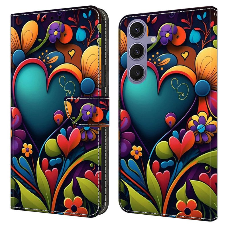 Flip Cover Til Samsung Galaxy S25 Plus 5g Malet Hjerte