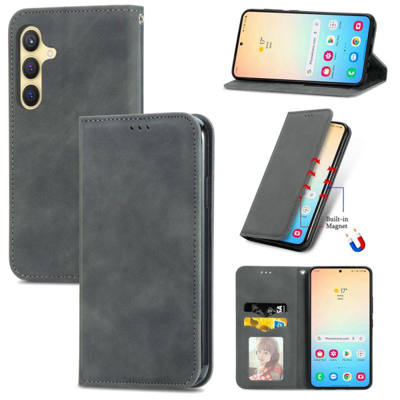 Flip Cover Til Samsung Galaxy S25 Plus 5g Ruskindseffekt