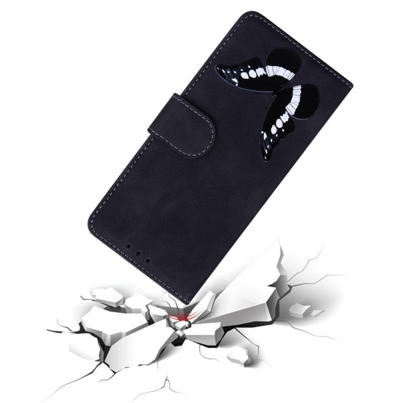 Flip Cover Til Samsung Galaxy S25 Plus 5g Sommerfugle-ruskindseffekt