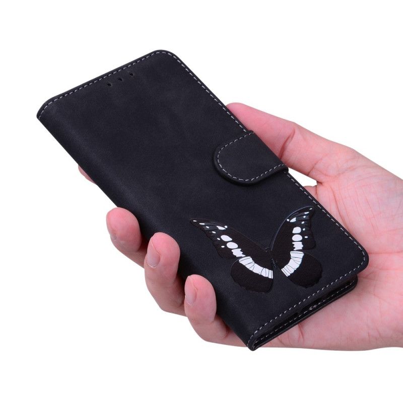 Flip Cover Til Samsung Galaxy S25 Plus 5g Sommerfugle-ruskindseffekt