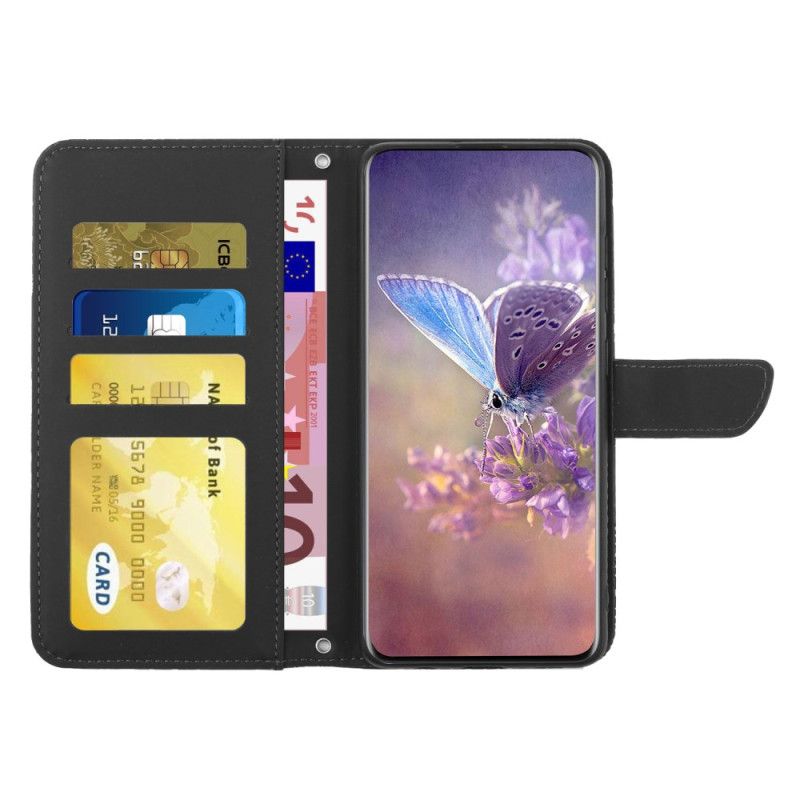 Flip Cover Til Samsung Galaxy S25 Plus 5g Sommerfugleprint Med Rem