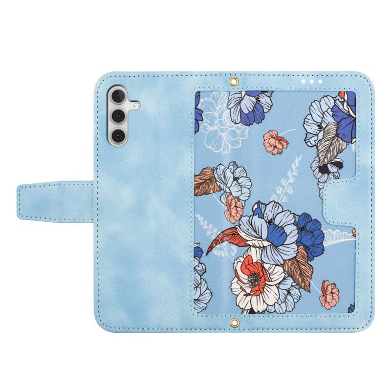 Læder Cover Samsung Galaxy S25 Plus 5g Blomsterdesign Med Rem