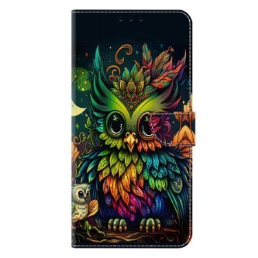 Læder Cover Samsung Galaxy S25 Plus 5g Farverig Ugle