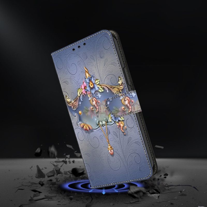 Læder Cover Samsung Galaxy S25 Plus 5g Graverede Blomster