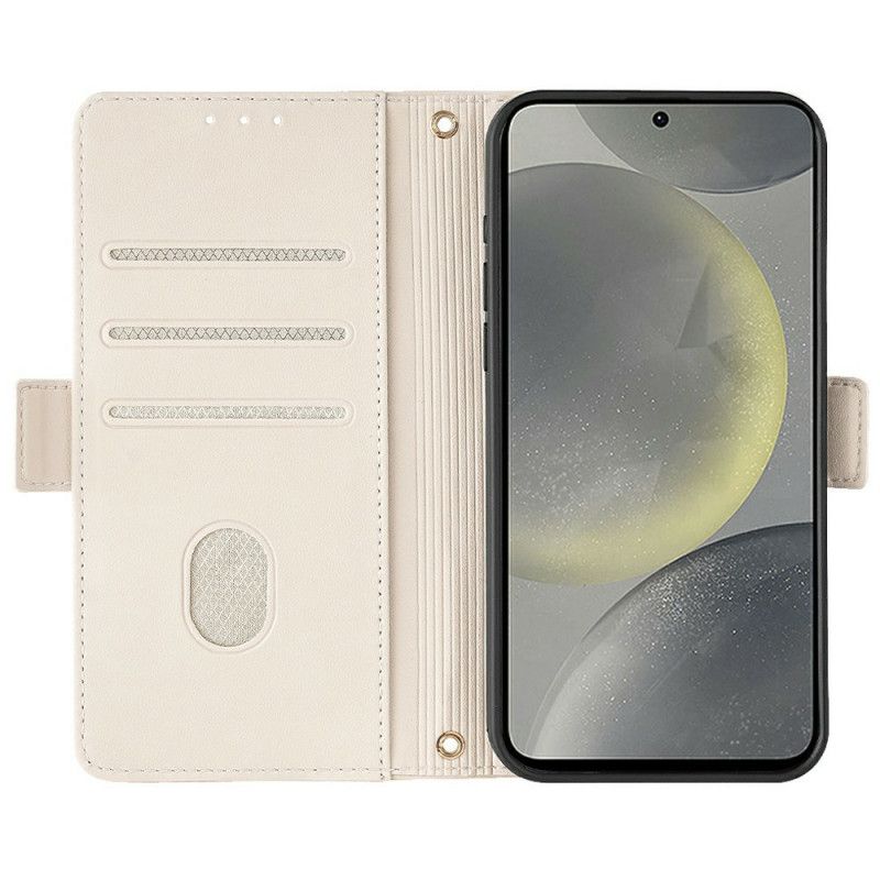 Læder Cover Samsung Galaxy S25 Plus 5g Guldlås Med Rem