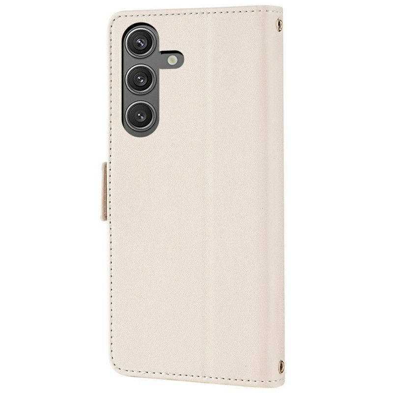 Læder Cover Samsung Galaxy S25 Plus 5g Guldlås Med Rem