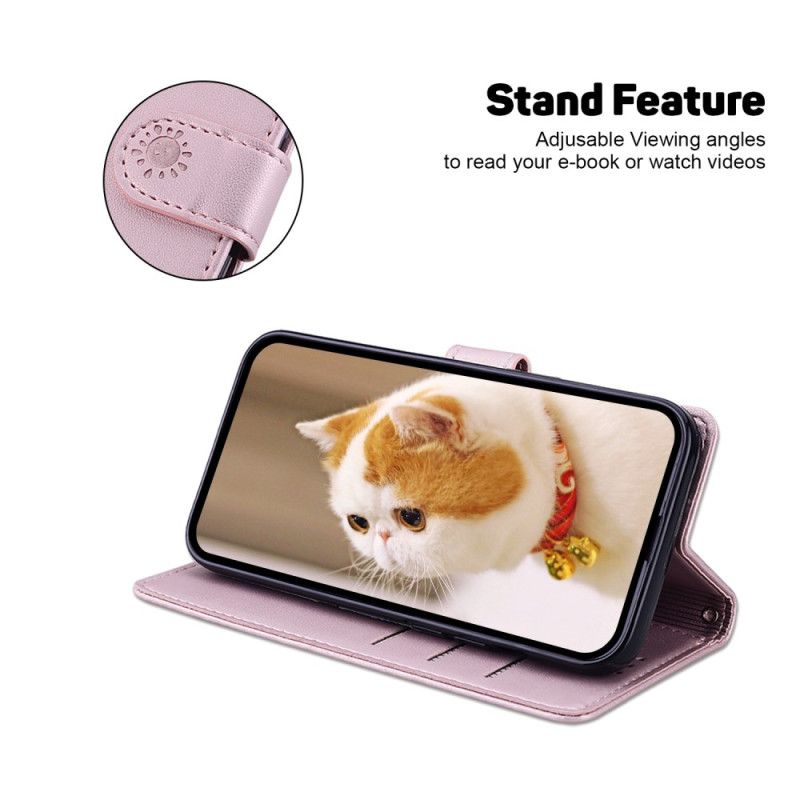 Læder Cover Samsung Galaxy S25 Plus 5g Telefon Etui Kattemotivrem