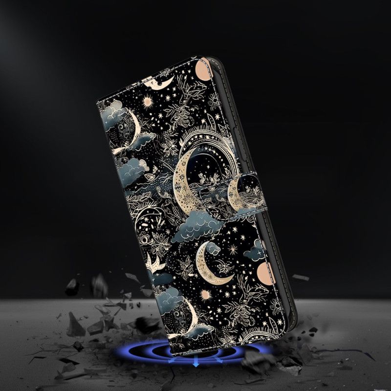Læder Cover Samsung Galaxy S25 Plus 5g Telefon Etui Månemønster