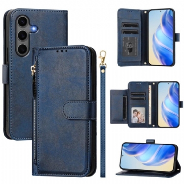 Læder Cover Samsung Galaxy S25 Plus 5g Telefon Etui Pung Med Rem