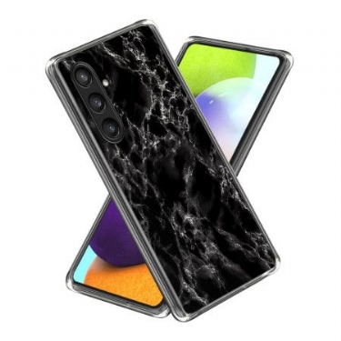 Læder Cover Samsung Galaxy S25 Plus 5g Telefon Etui Sort Marmor