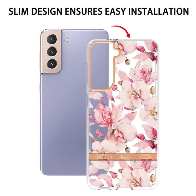 Cover Samsung Galaxy S21 Plus 5G Gardenia Pink Blomst