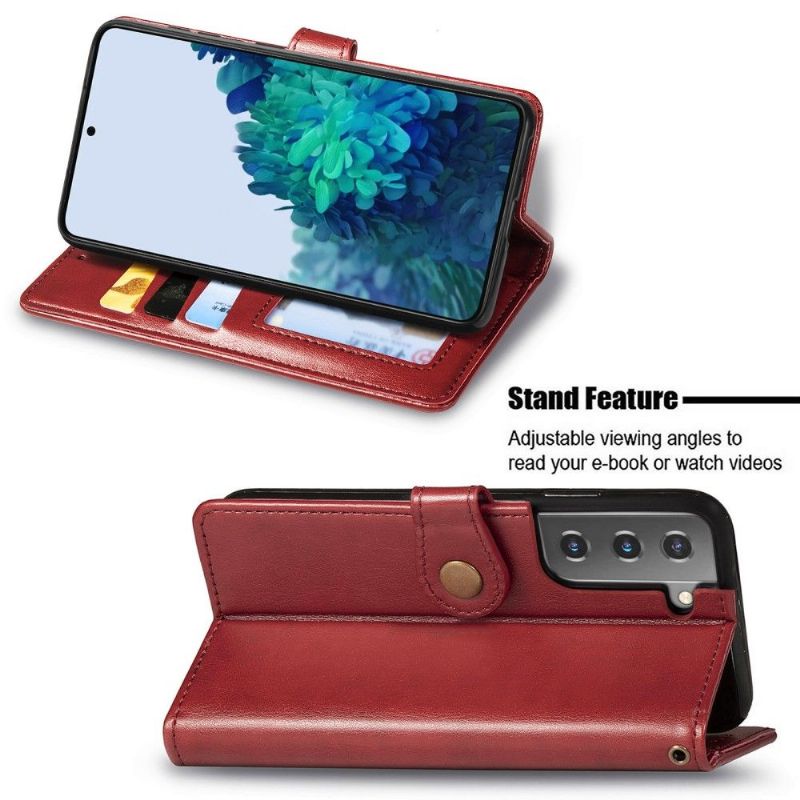 Flip Cover Samsung Galaxy S21 Plus 5G Anti-fald Indila Imiteret Læder Kortholder