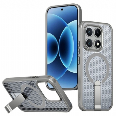 Cover Xiaomi 17 Telefon Etui Magnetisk Gittertekstur Med Støtteben