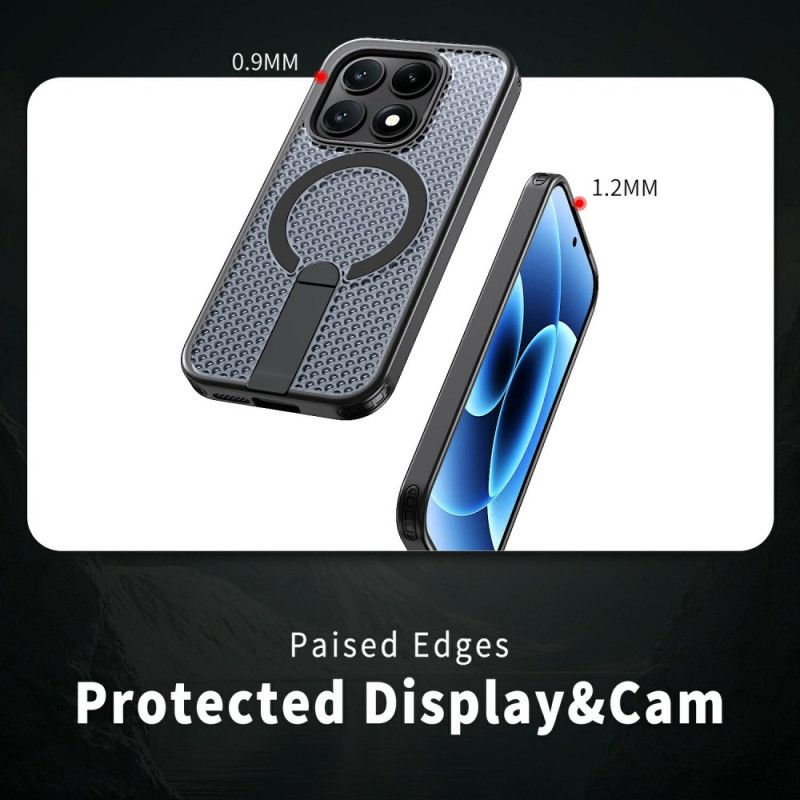 Cover Xiaomi 17 Telefon Etui Magnetisk Gittertekstur Med Støtteben