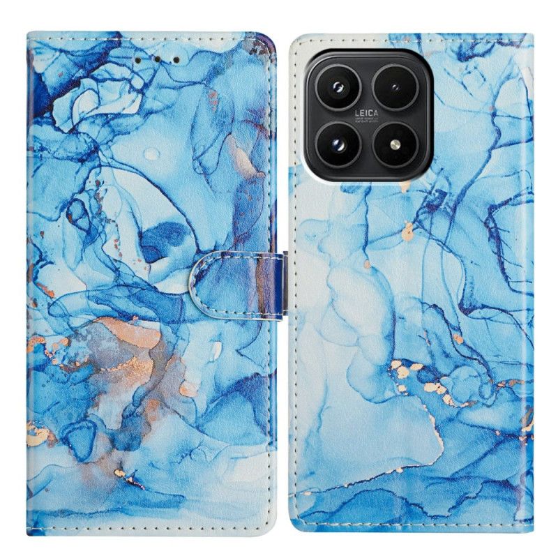 Flip Cover Til Xiaomi 17 Blå Marmor