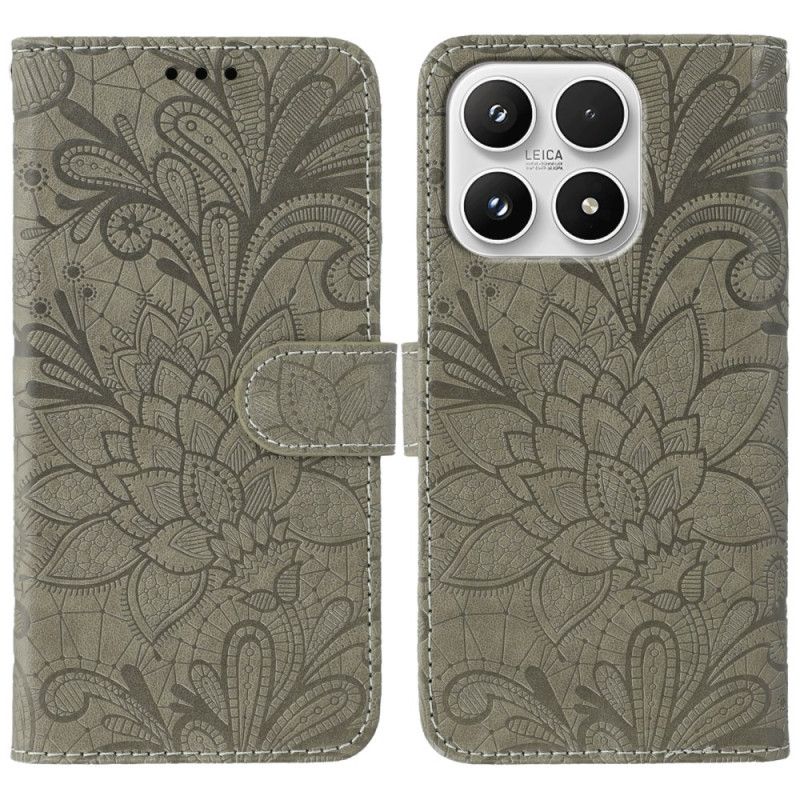 Flip Cover Til Xiaomi 17 Blomsterblondermønster