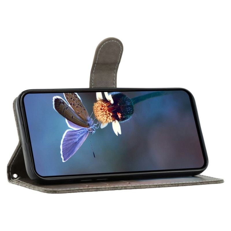 Flip Cover Til Xiaomi 17 Blomsterblondermønster