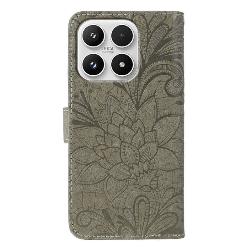 Flip Cover Til Xiaomi 17 Blomsterblondermønster