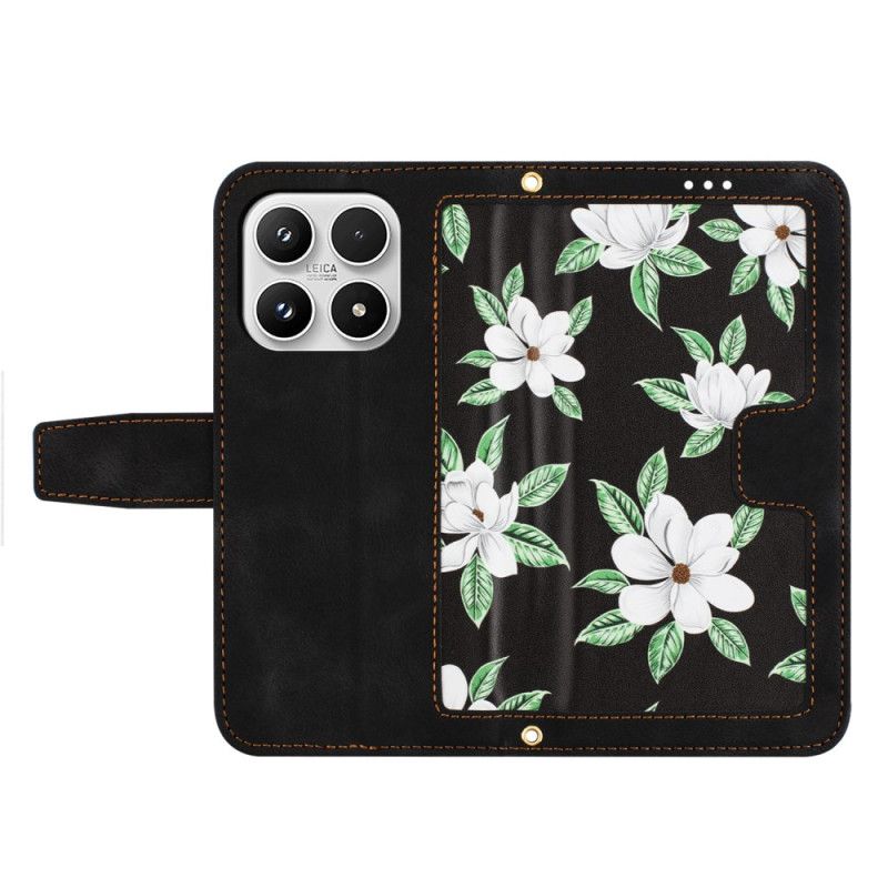Flip Cover Til Xiaomi 17 Kortholder Og Blomstermønster