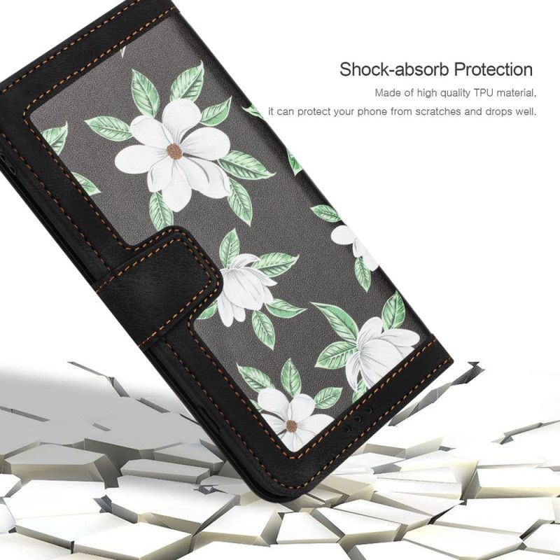 Flip Cover Til Xiaomi 17 Kortholder Og Blomstermønster