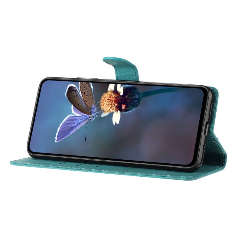 Flip Cover Xiaomi 17 Blomstermønster I Ruskindseffekt