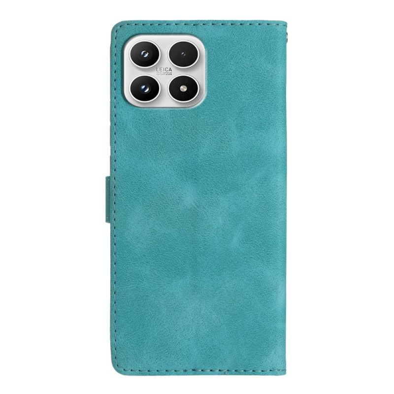 Flip Cover Xiaomi 17 Blomstermønster I Ruskindseffekt