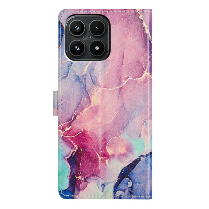 Flip Cover Xiaomi 17 Grøn Og Lyserød Marmor