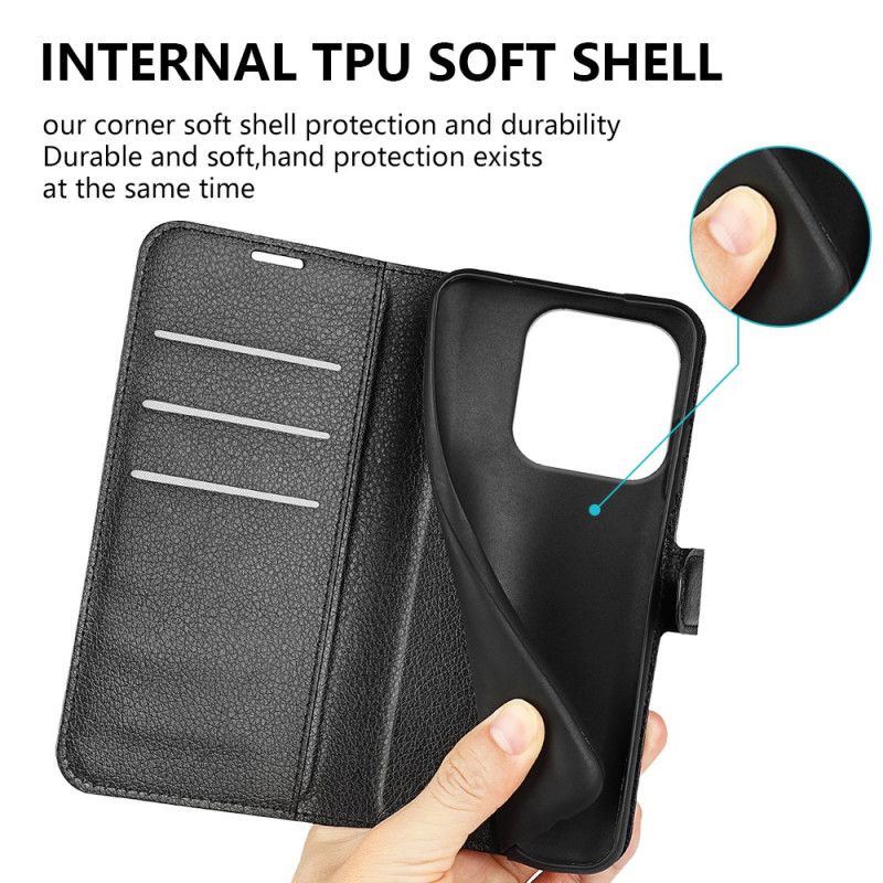 Flip Cover Xiaomi 17 Klassisk Litchi-kunstlæder