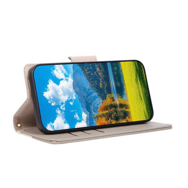 Flip Cover Xiaomi 17 Tofarvet Pung Med Håndledsrem