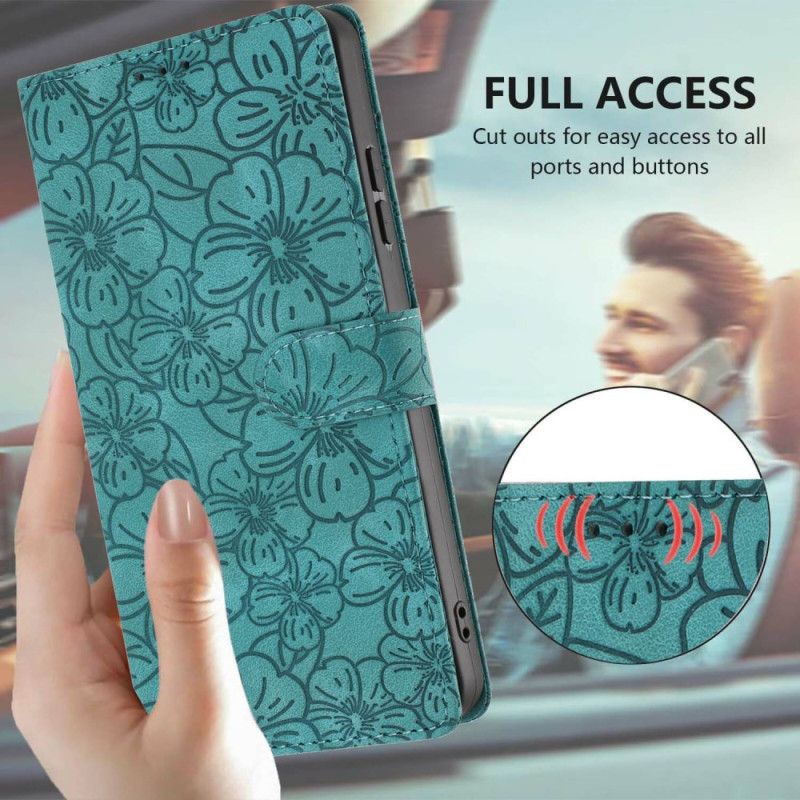 Læder Cover Xiaomi 17 Telefon Etui Blomstermønster