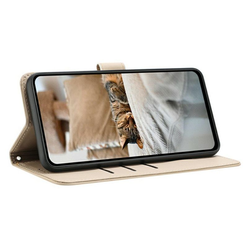 Læder Cover Xiaomi 17 Telefon Etui Kattemønster Og Snor