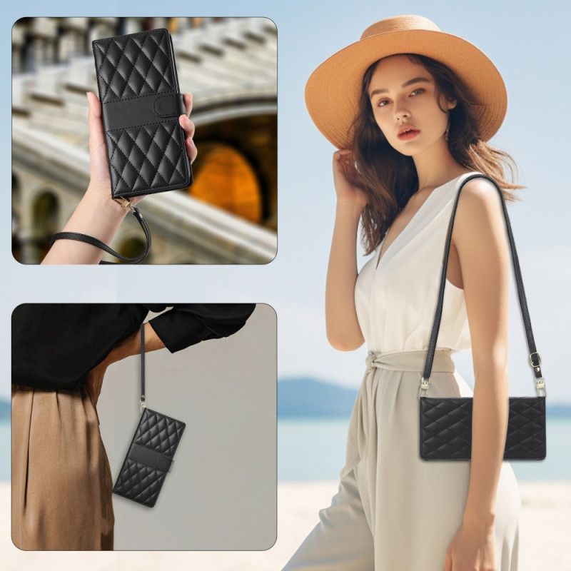 Læder Cover Xiaomi 17 Telefon Etui Quiltet Med Stropper