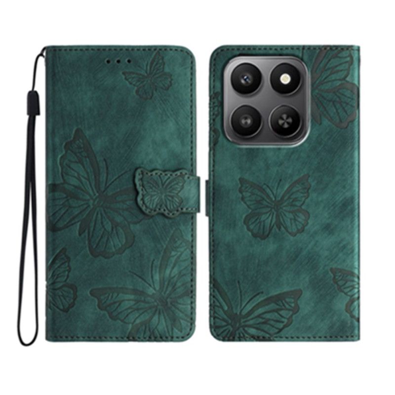 Læder Cover Xiaomi 17 Telefon Etui Ruskind Med Sommerfugleeffekt
