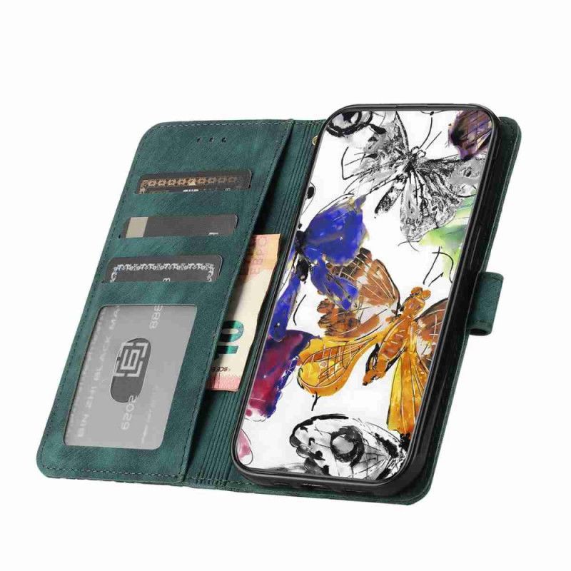 Læder Cover Xiaomi 17 Telefon Etui Ruskind Med Sommerfugleeffekt