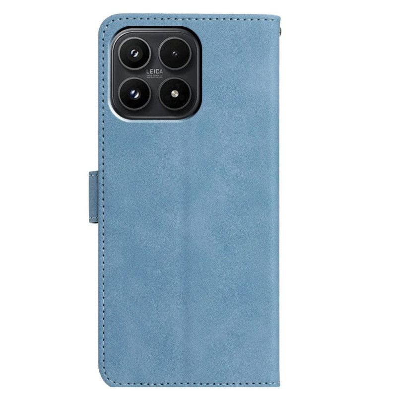 Læder Cover Xiaomi 17 Telefon Etui Sommerfugleflugt I Ruskindseffekt