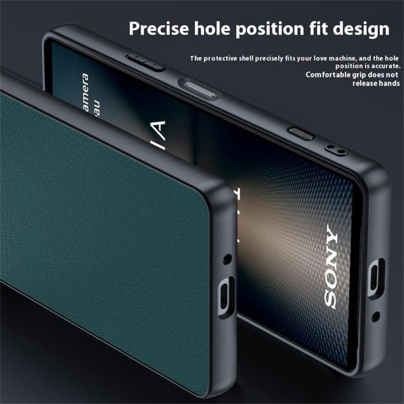 Cover Sony Xperia 1 Vii Telefon Etui Lædereffekt