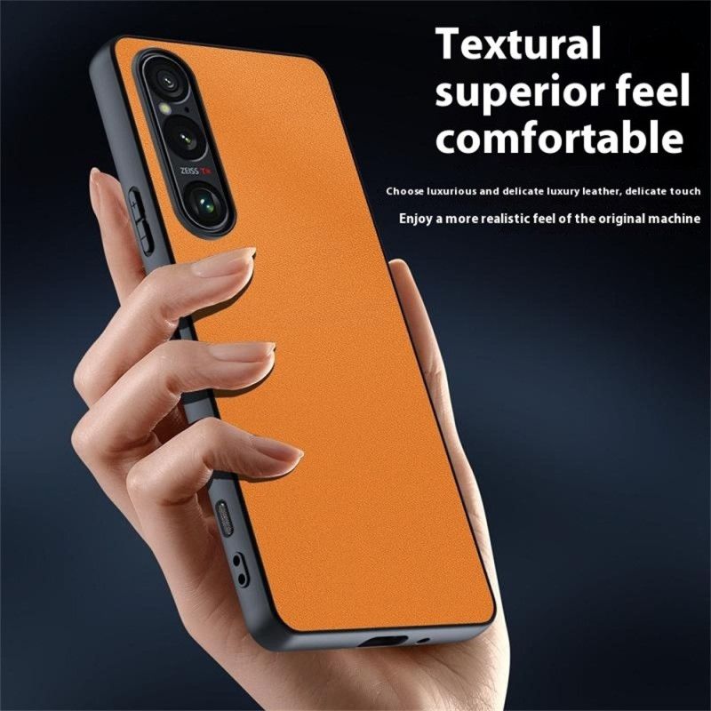 Cover Sony Xperia 1 Vii Telefon Etui Lædereffekt