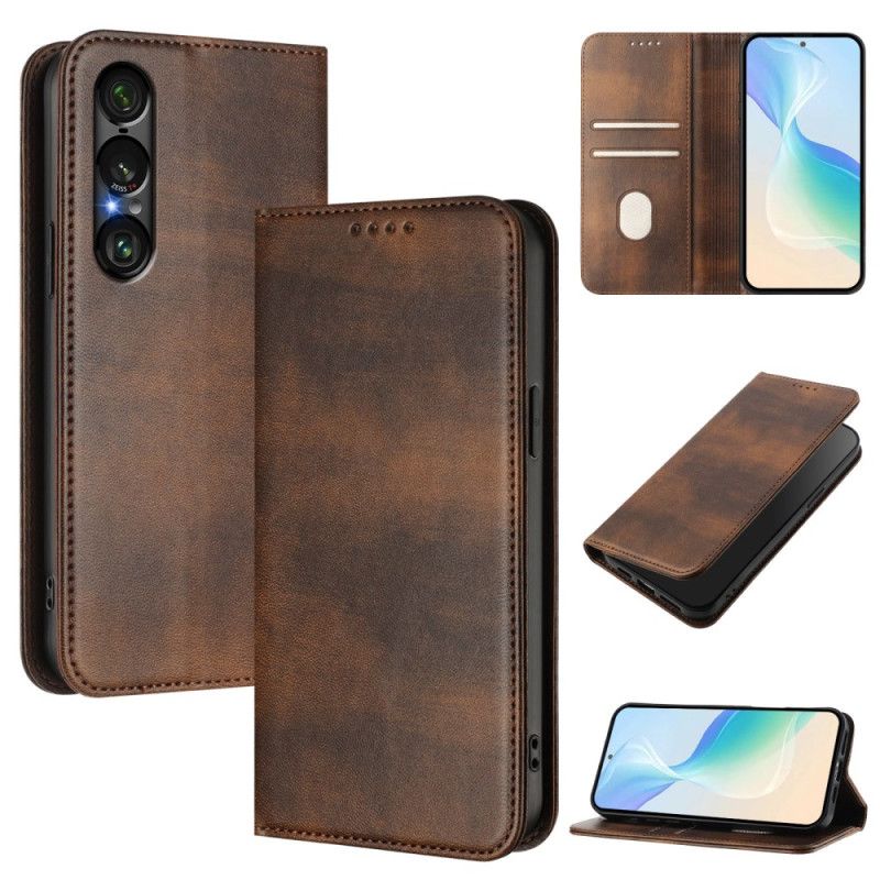 Flip Cover Sony Xperia 1 Vii Rfid-beskyttelse Retrodesign