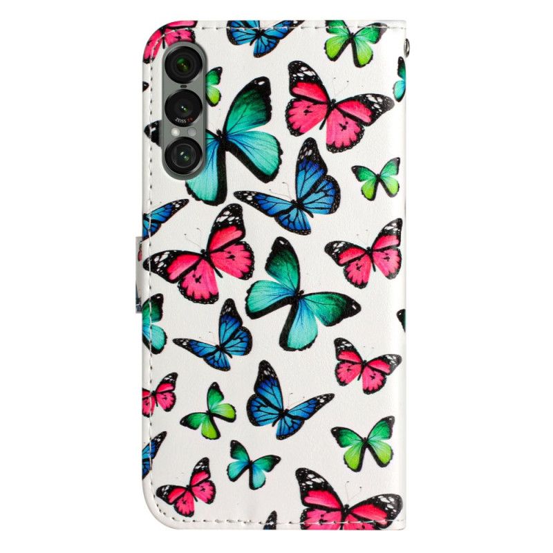 Flip Cover Sony Xperia 1 Vii Sommerfuglemønster
